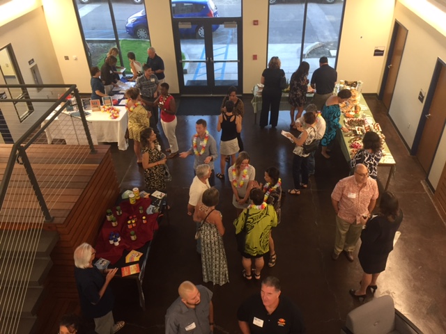 Photo of networking in collaboration space